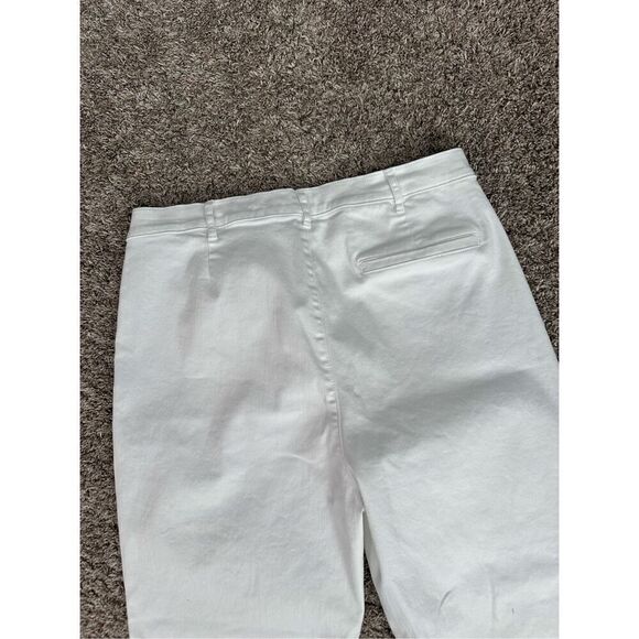 J. Mclaughlin Rainey Front Slit Straight Leg Front Seam Kick Flare White Jean 14 - Picture 14 of 15
